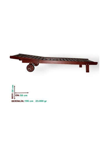 Motoryagmarket Riva Kademeli Ahşap Şezlong Tekerlekli -Deniz Güneş Keyfi X2