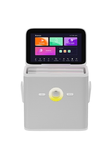 Ikarao Partybox Shell S3 80w Karaoke Bluetooth Hoparlör Seti, 7.1" Dahili Tablet, 2 Kablosuz Mikrofo