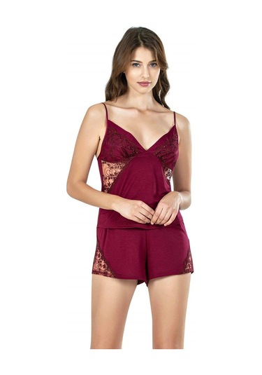 Ahu 7677 Penye Kısa 6lı Set-bordo Bordo