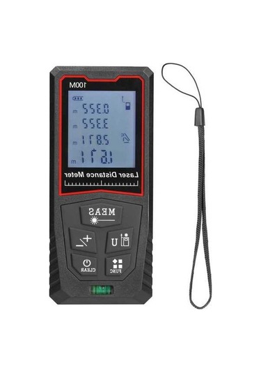 Pazly El Tipi Lazerli Hassas Dijital Mesafe Ölçer - Lcd Ekranlı Arka Aydınlatmalı İnşaat Ölçüm Cetveli