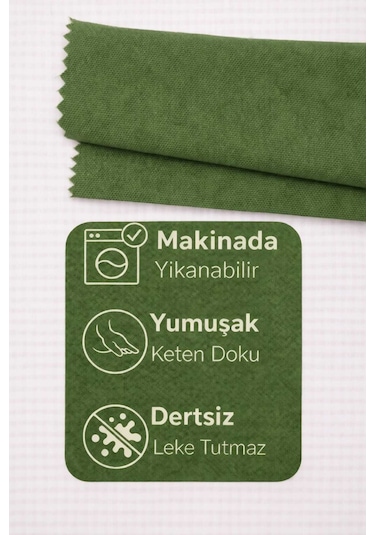 Perdeyap1980 Çimen Yeşili Ada Fon Perde Tek Kanat 1/3 Sık Pile Çimen Yeşili