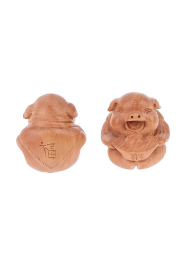 Suntek 1 Pair Çin Ahşap Akupunktur Tetik Noktası Masaj Topu El Kahverengi