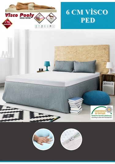 Onlıne-Yatak Viscopooly 100X200 Cm Ortopedik Yatak Şiltesi Visco Ped