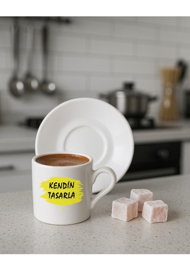 Kendin Tasarla Bardak - Kişiye Özel Bardak Satıya Sor 2 Türk Kahvesi Fincanı