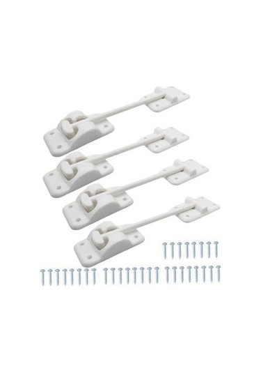 Fastbuy 4 Takım 6 Inç T Tarzı Abs Kapı Mandalı Kilit, Rv Römorku Kapı Tutucu Beyaz