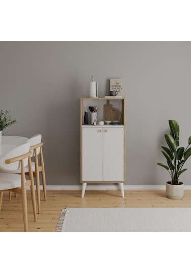 Just Home 2 Kapaklı Raflı Çok Amaçlı Dolap - Safir Meşe / Beyaz - 123x35x56 Cm Safir Meşe / Beyaz Just Home 2 Kapaklı Raflı Çok Amaçlı Dolap - Safir Meşe / Beyaz - 123x35x56 Cm Safir Meşe / Beyaz