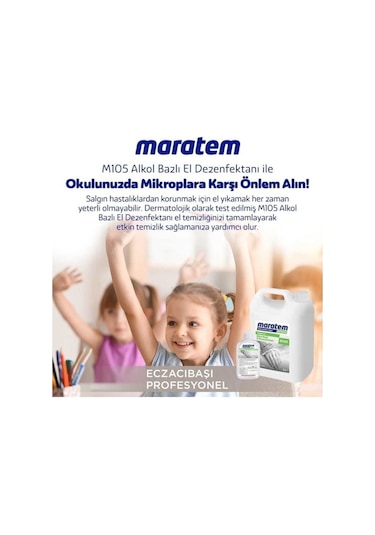 Maratem M105 Alkol Bazlı El Dezenfektan 5 L + Özel Vakumlu Paket 2 Adet