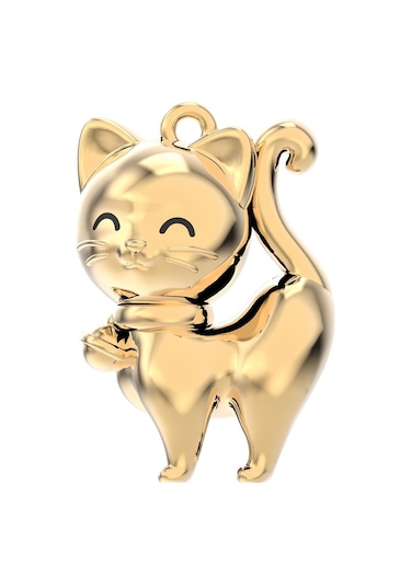 Chocli 18 Ayar Altın Kaplama Kedi Kolye