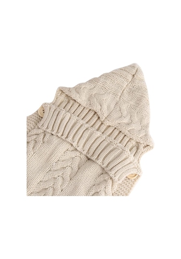 Beyaz 0-6 Ay Bebek Örme Düğme Yenidoğan Bebek Uyku Tulumu Kundak Battaniye Wrap