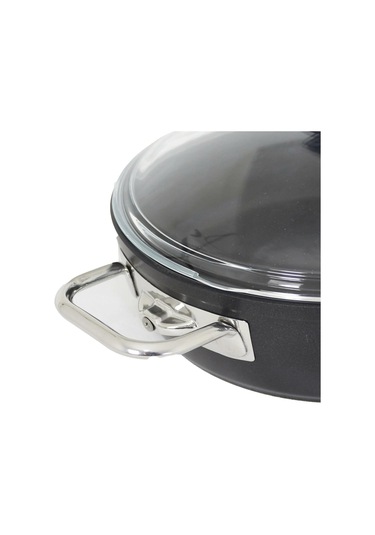 Evimsaray Arte Diamond Granit Basık Tencere 26 Cm Siyah