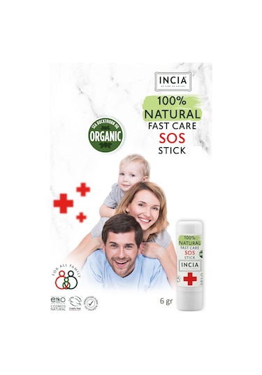 INCIA %100 Doğal Sos Stick Anlık Yatıştırıcı Organik Yalancı İğde Hızlı Koruma Bitkisel 6 g