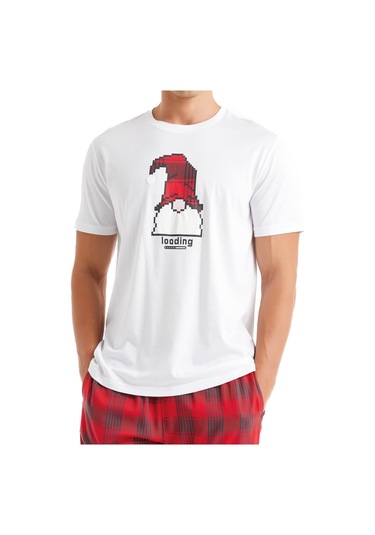 Erkek T-shirt 40594 - Beyaz Beyaz