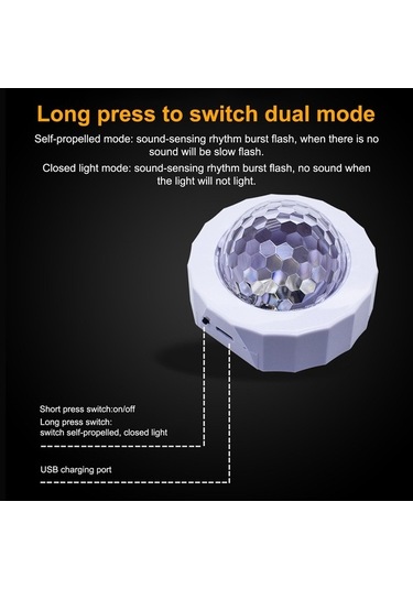 Ulzyvf 3w 5v Araba İç Dekoratif Işık Led, 300mah Pil, Ses Sensörü, Usb Şarjlı, Kendiliğinden Hareketli/kapatma Modu Diğer