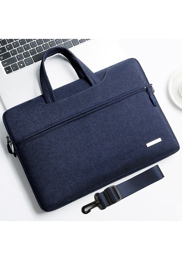 Çanta Laptop Çantası Omuz Askılı İç Çanta, Boyut: 15.6 İnç Koyu Mavi Siya