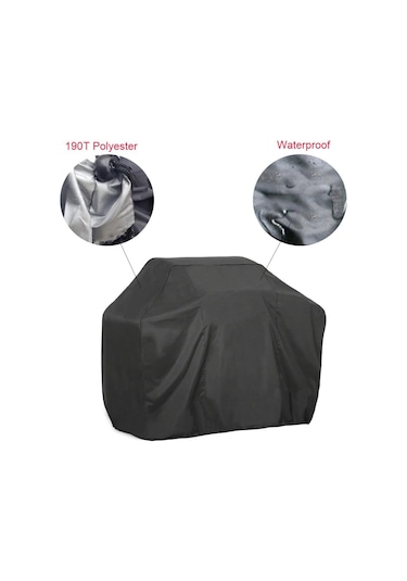 Barbekü Izgara Kapağı, 74 İnç Siyah Toz Geçirmez Izgara Kapağı Solmaya Dirençli