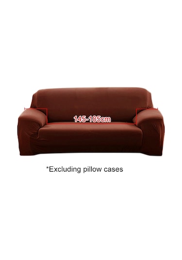 Sones 145-185cm Dört Mevsim Düz Renk Elastik Tam Kapsama Kaymaz Kanepe Örtüsü Açık Kahve