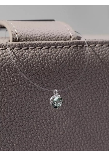 925 Lıght Misina Üzerinde Gümüş Kolye İle Kolye Uç 201334365 Yeşil