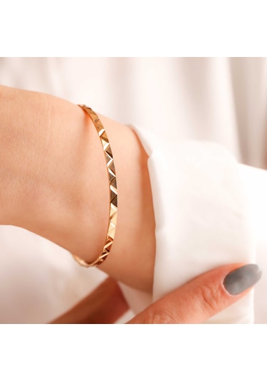 10 Gr Gram 22 Ayar İşçiliksiz Üçgen Bilezik