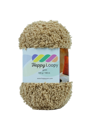 Happy Loopy Yarn - 100g / 100m %100 Polyester Buklet Örgü İpi - Vanilya