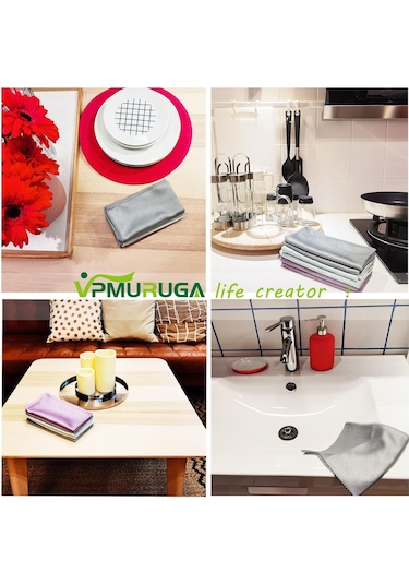 Balık Ölçeği Streak Ücretsiz Sihirli Cam Pencere Araç Aynası Mikrofiber Temizlik Bezleri, Paket 6, Mix