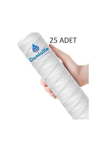 25 Adet 10" İnç İplik 25 Micron Sediment Sargı Tortu İp Filtre