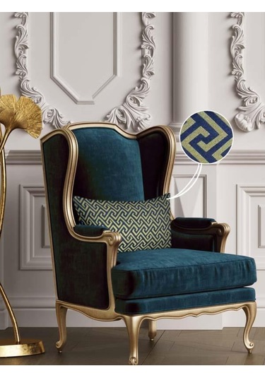 Mrs.Gugar Luxury Gece Mavisi Dikdörtgen Kırlent Kılıfı