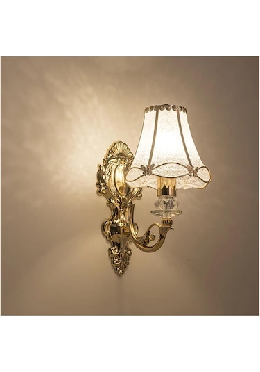 Avrupa Petal Duvar Lambası Başucu Altın Tek Başa Tv Tv Arka Plan Yatak Odası Yaşam Koridoru Merdiven Işık Sıcak Işık Altın