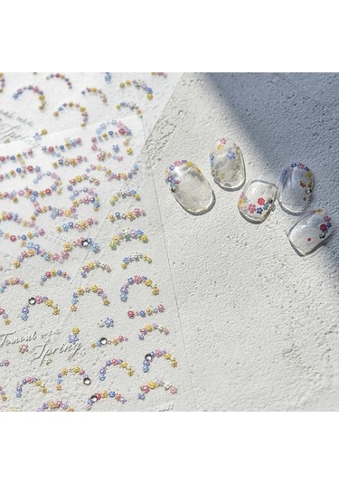 Flybuy 1 Adet 5d Elmas Japon Bahar Çiçek Nail Art Etiketler Zarif Tasarım 4556