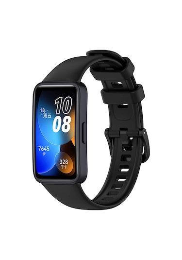 Ekılıf - Huawei Band 8 Uyumlu - Kordon Silikon Klasik Kordon - Siyah