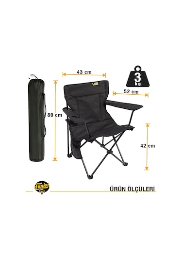 Funky Chairs V2 Siyah Kamp Sandalyesi XL Siyah