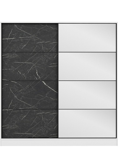 Minar Kale 2 Kapaklı Aynalı Sürgülü Dolap 180 Cm-byz/royal Mermer 210cm