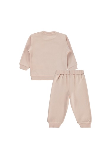 Civil Baby Tavşan Baskılı 6-18 Ay Takım - Pudra