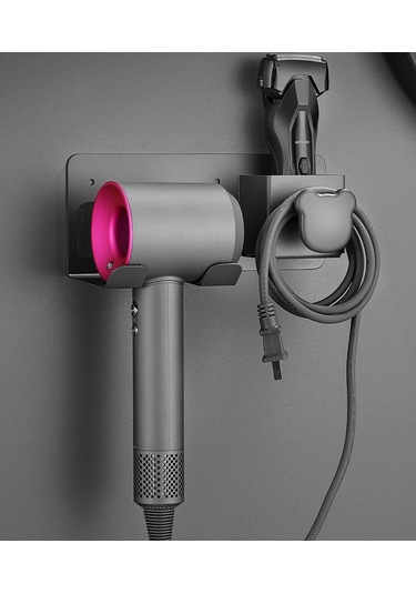 Lichen Saç Kurutma Makinesi Tutacağı, Zımbasız, Paslanmaz Çelik Gri