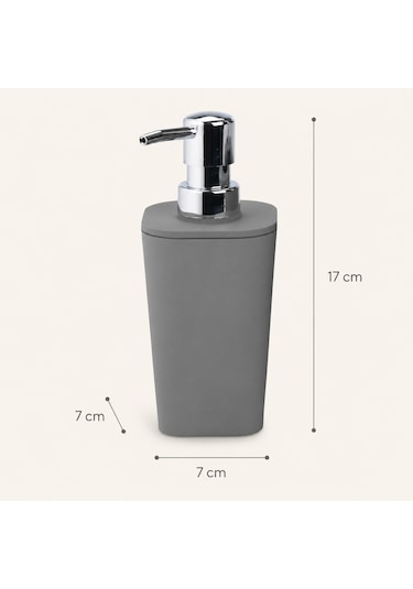 The Voguemaxima Sıvı Sabunluk Gri Kare Plastik 7x17 Cm