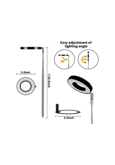 Symbee Toprak Takılı Bitki Işığı, Zamanlayıcı Ve Işık Seviyesi Ayarlı, 48 Led 24 Beyaz+24 Sarı Tam Spektrum, 90mm Genişletilebilir Boru, Çiçek Ve Sukulent Gelişim Lambası Diğer