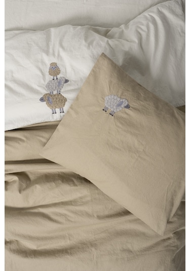 Cotton Box Cuddly Nakışlı Bebek Nevresim Takımı Lamp Bej