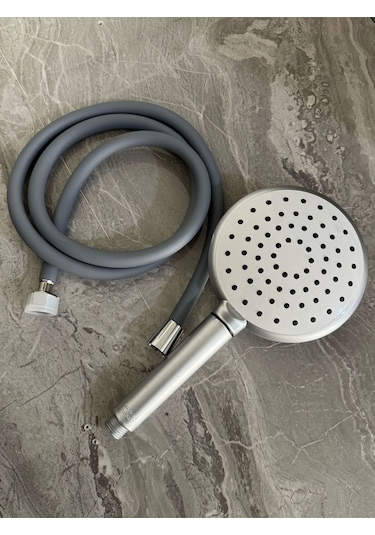 Rudi Armatür Duş Seti 150 Cm Pvc Hortum Ve El Duş Başlığı Gri