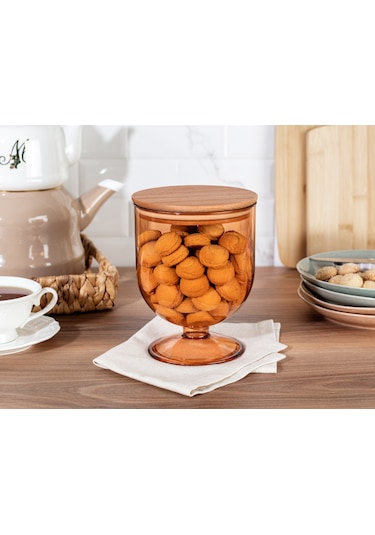 Madame Coco Marion Ahşap Kapaklı Saklama Kabı 1600ml 1ksakl0437