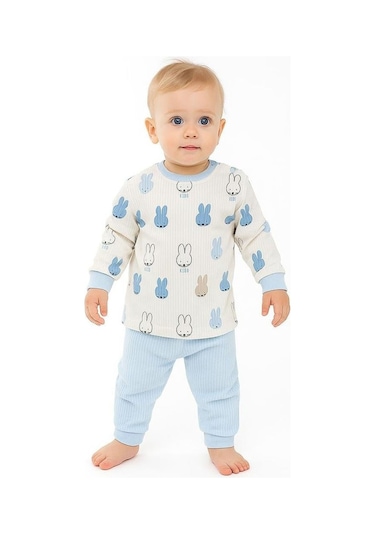 Sebi Bebe Sebi Prime Tavşanlı Pijama Takımı 9301 Mavi