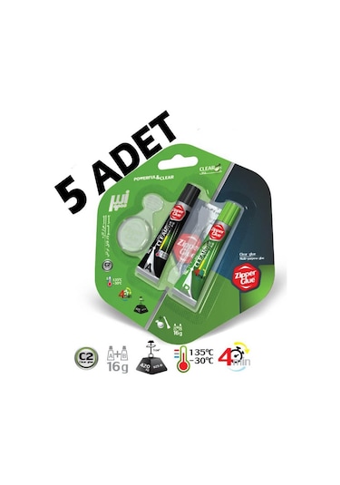 5 Adet Zipper Glue C2 16 Gr Şeffaf Iran Yapıştırıcı Epoksi