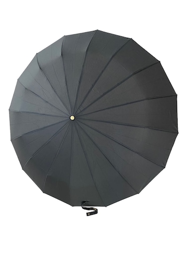 Yüksek Kaliteli Ahşap Saplı Şemsiye Otomatik Rüzgarda Kırılmaz Siyah