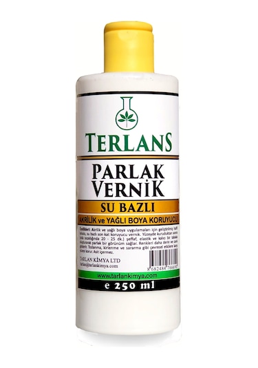 Terlans Su Bazlı Parlak Vernik 250 Ml Akrilik ve Yağlı Boya