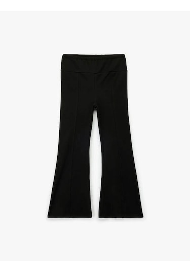 Koton Basic İspanyol Paça Siyah Kız Çocuk Pantolon 6wkg40031ak Siyah
