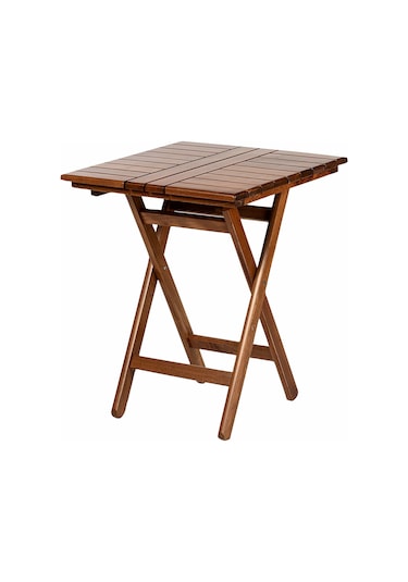 Bahçeme Kaş 60X60 Katlanabilir Ahşap Bahçe Balkon Masası