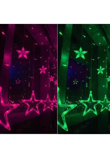 8 Modlu Renkli 10 Yıldız Stil Işık Noel Dekoratif Buz Saçağı Şerit Işık, Ab Tak Diğer