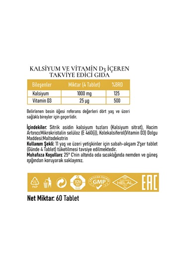 PadroVita Kalsiyum ve Vitamin D3 İçeren Takviye Edici Gıda 3 x 60 ML