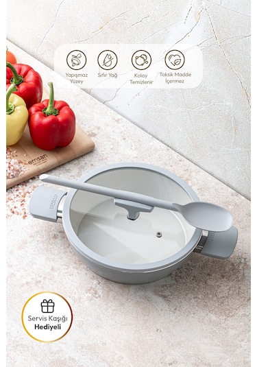 Emsan Swiss Cyrstal Rs Karnıyarık Tenceresi Gri 26 Cm Gri