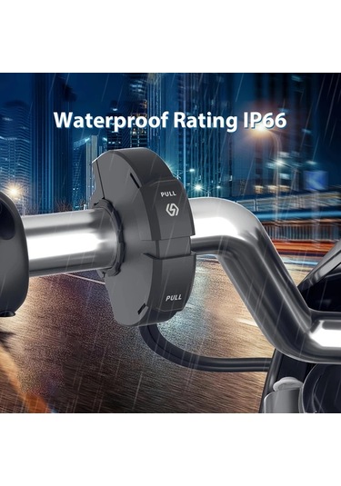 Motion003 Qc3.0 Su Gecirmez Motosiklet Sarj Usb Tip C 18w 30w Cift Portlu 12v 24v Siyah