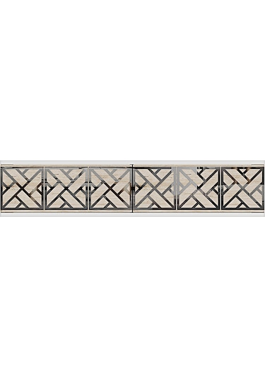 Da1238bts Arex Dresuar , Antre Hol Rafı Beyaz-traverten-silver 120cm