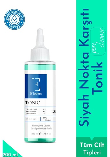 E'lovers Siyah Nokta Karşıtı Gözenek Sıkılaştırıcı ve Arındırıcı Tonik 200 ML